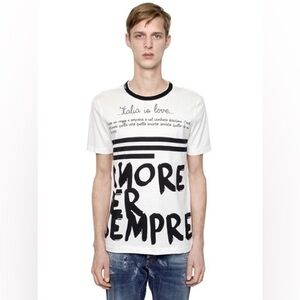 Dolce & Gabbana White T-Shirt with Amore Per Sempre Design Size 44 XS